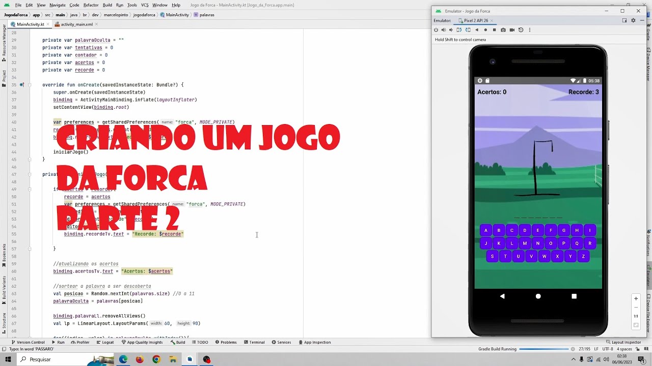 Criando um Jogo da Forca - Parte 2 - YouTube