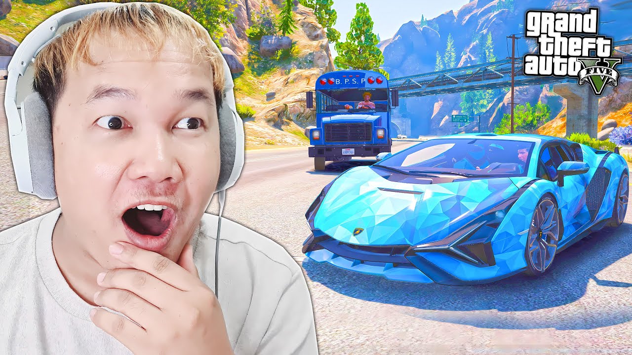 នោះបងធំលេងហើយ ទិញឡានឡាំបូហ្គីនីដេញចាប់ពួកហែកគុក😱! GTA 5 Police Michael Part 12 Funny Gameplay