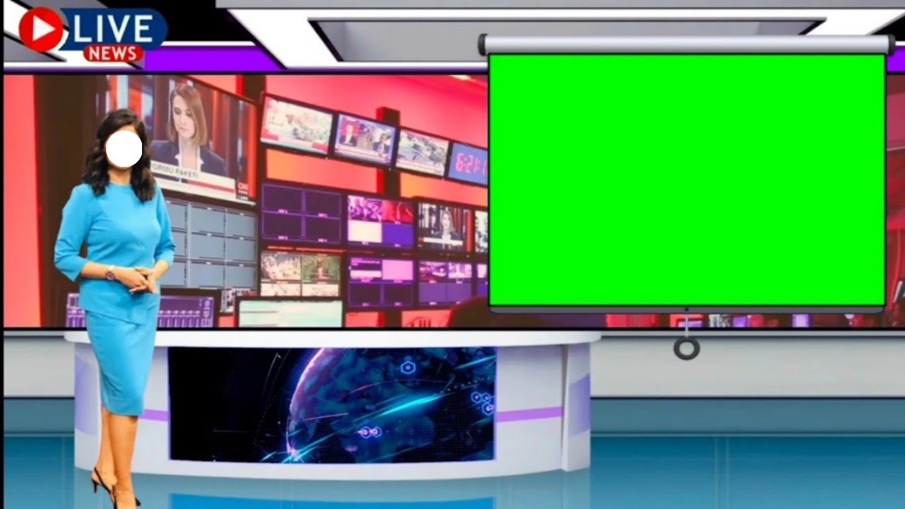 Free Green Screen Studio 3d Virtual Studio After Effects Template News Studio Background With Desk Youtube