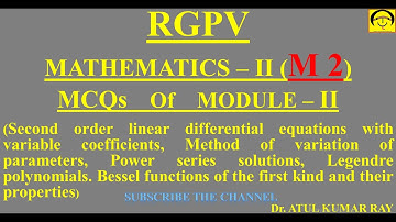 RGPV MCQs Mathematics 2 | Module 2| rgpv M2 Objective type| RGPV Mathematics 2 Notes