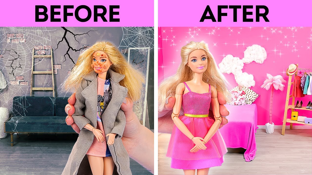 GORGEOUS DOLL MAKEOVER || DIY Dollhouse Ideas