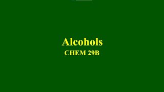 Alcohols - Identification Of Unknowns (Part 7) Alcohols - Identification Of Unknowns (Part 7)