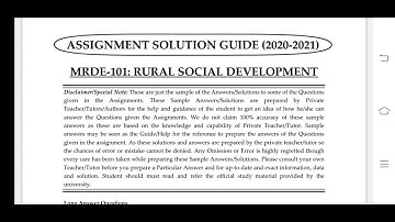 MRDE 101 Ignou Solved Assignment 2020-21