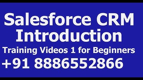 Salesforce CRM Introduction Training Videos 1 for Beginners +91 8886552866