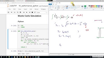 Python for Finance 28. Performance Python-4: Numba PK Cython - 以蒙地卡羅評價選擇權為例 (recorded on 20190709)