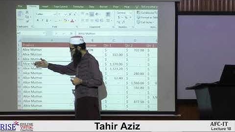 CA AFC 04 IT by Sir Tahir Aziz Lecture # 17 (MS Excel)