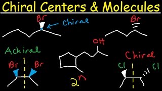 Chiral vs Achiral Molecules - Chirality Carbon Centers, Stereoisomers, Enantiomers, & Meso Compounds