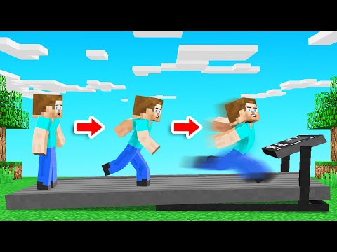 Minecraft But EVERY STEP = RUN FASTER!