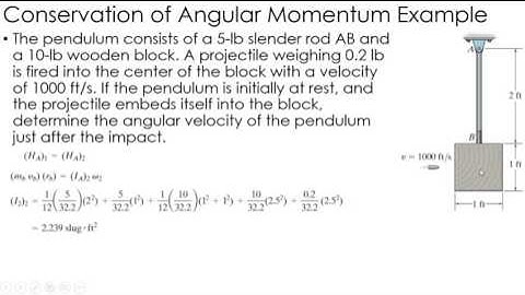 Dynamics Example: Conservation of Momentum of Rigid Bodies