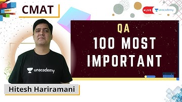 CMAT 2021 | 100 Most Important Questions | Quantitative | Hitesh Hariramani | Unacademy CATalyst