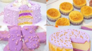 Taro Yam Cheesecake & Icecream | Asmr Delicious Viral TikTok | #asmr #nahlahrsl  #cake