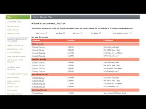 Downloading DHS Datasets