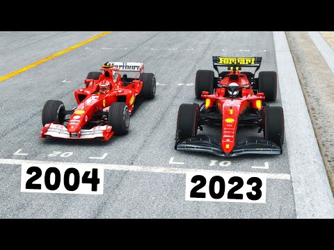 Ferrari F1 2023 vs Ferrari F1 2004 (Schumacher) -  Imola GP