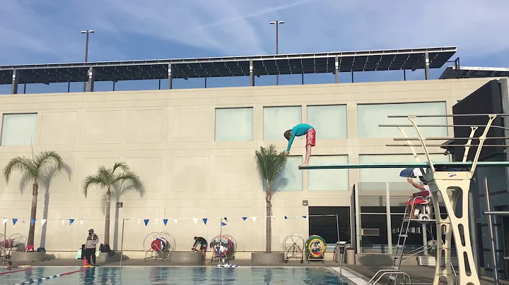 Alexander Forman diving off the high dive first time
