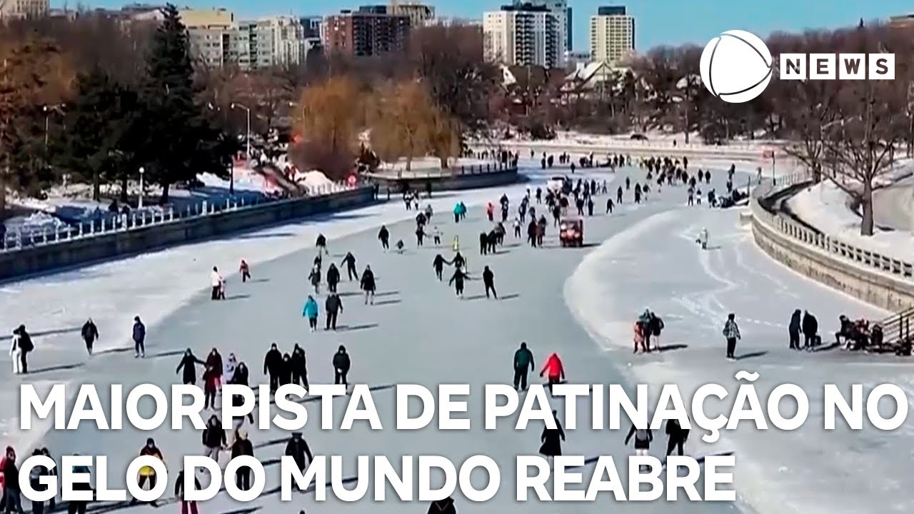 Maior pista de patinação no gelo do mundo é reaberta