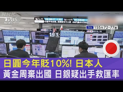 日圓今年貶10%! 日本人黃金周棄出國 日銀疑出手救匯率｜TVBS新聞