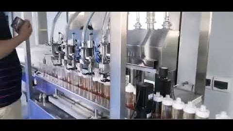 tracking 4 head filling machine + capping machine,liquid soap shampoo detergent filling line