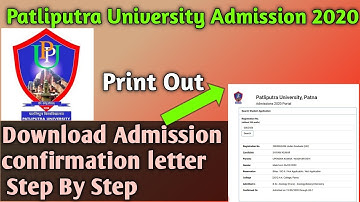 How to Download Admission Confirmation letter of PPU| Patliputra university Admission 2020|