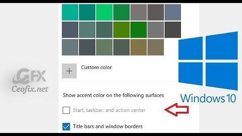 Start, Taskbar And Action Center Greyed Out