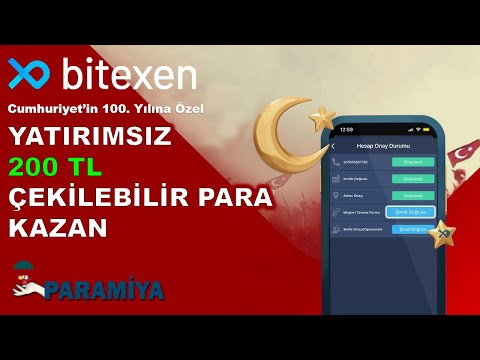 Bitexen ile Cumhuriyet'in 100. Yılına Özel Yatırımsız 200 TL Çekilebilir Airdrop Para Kazanma