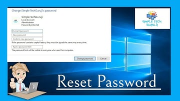 How to reset password in windows 10