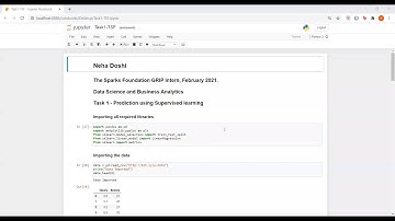 Task 1 TSF | Prediction using Supervised ML | The Sparks Foundation | GRIP | FEB2021