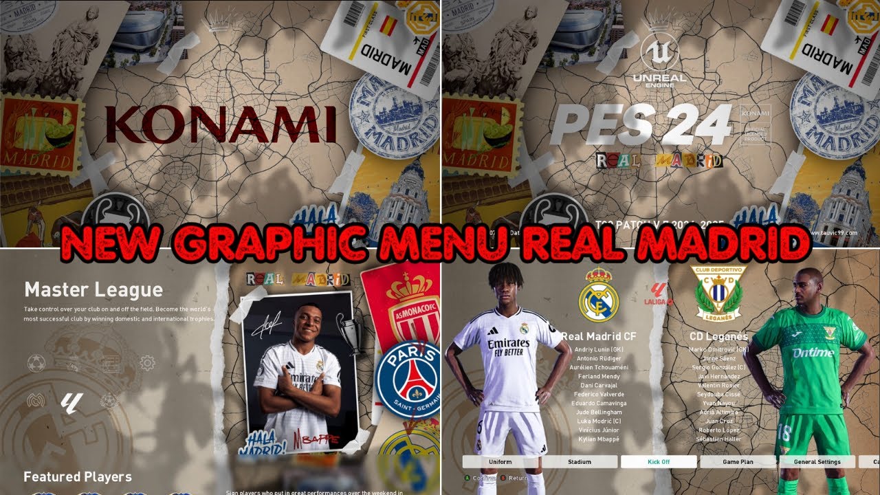 PES 2021 | NEW GRAPHIC MENU REAL MADRID - YouTube