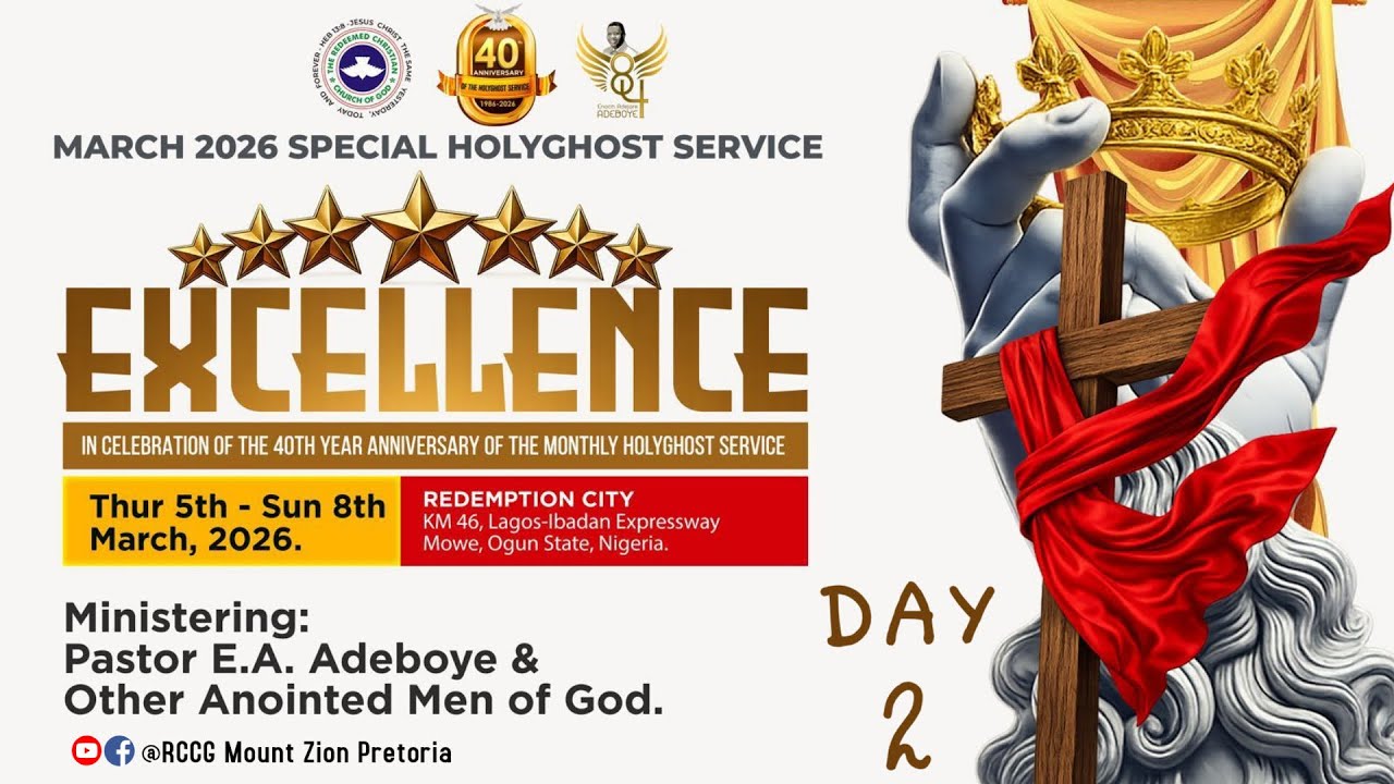 RCCG MARCH 2026 SPECIAL HOLY GHOST SERVICE || DAY 2 || 6TH MARCH 2026
