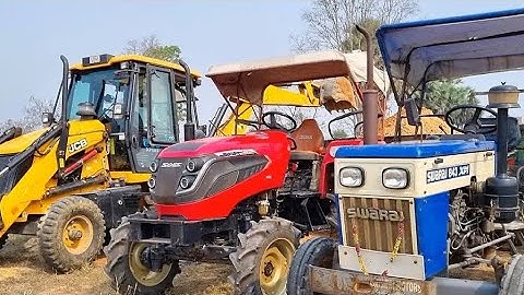 Jcb 3dx Backhoe Loader Loading Red MudIn Mahindra and Swaraj Tractor | Jcb andTractor Cartoon