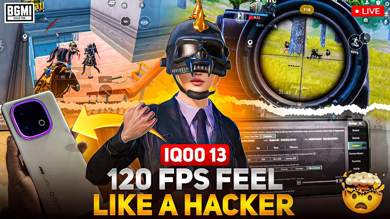 IQOO 13 BGMI LIVE 120FPS PERFORMANCE BGMI TEST WITH FPS METRE BGMI 3.9 ...