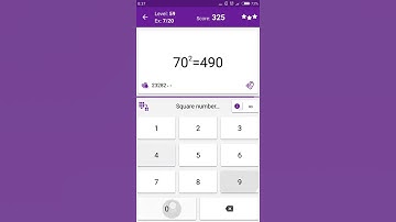 Math Tricks - Training mode - square numbers between 70 and 79 - level 059 (Number Keyboard)