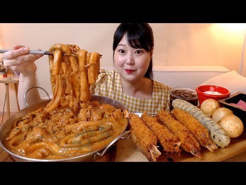 꾸덕꾸덕 당면가득 마라로제찜닭 새우튀김 왕김말이 치즈볼 먹방 <strong>Mara</strong> Rose Jjimdak Noodles Fried Shrimp Cheese balls 한식 Mukbang