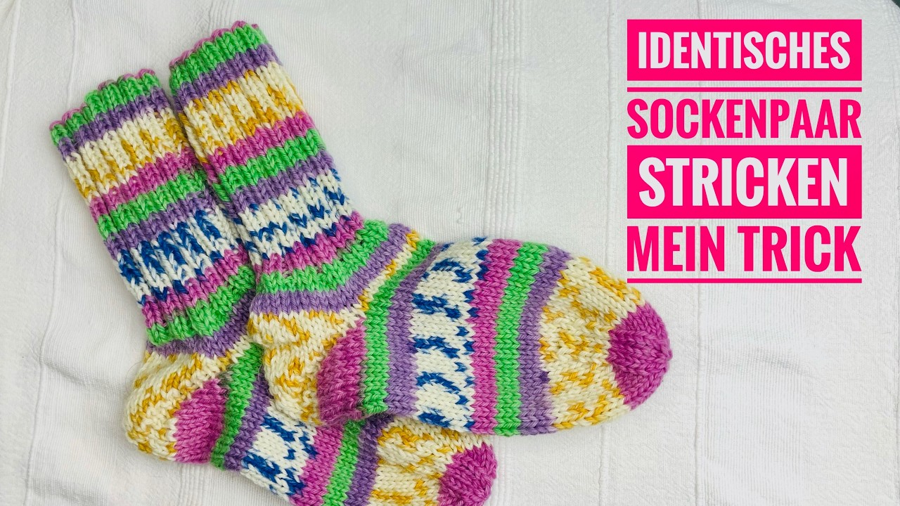 Identisches gemustertes Sockenpaar stricken - mein einfacher Trick