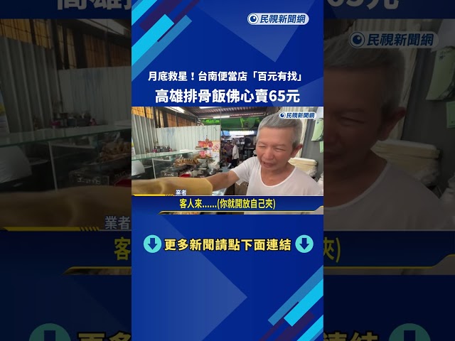 月底救星! 台南便當店"百元有找" 高雄排骨飯佛心賣65元－民視新聞