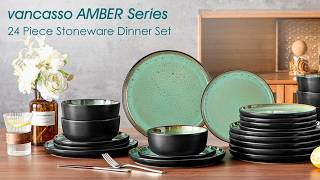 Vancasso Plates And Bowls Sets | 24 Pieces Stoneware Dinnerware Sets | Best Dinnerware Sets