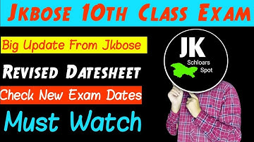 Jkbose Big Update 10th Class Regular Revised Datesheet | Check New Exam Dates | Must Watch & Share