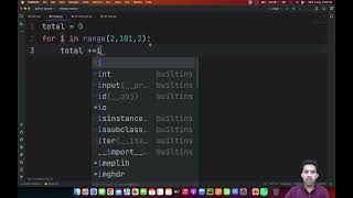 59  Coding Exercise calculate sum of even numbers from 1 to 100 using for loop and range function