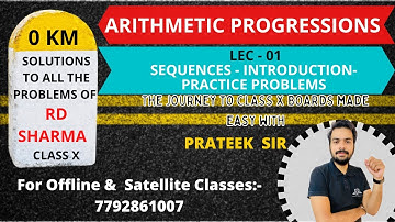 Class 10 | RD Sharma | Arithmetic Progressions | Sequences | Introduction | Lec #01