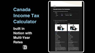 Canada Income Tax Calculator Built in Notion with Multi-Year Rates screenshot 3