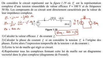 TD- Régime Sinusoïdal Forcé | Explication Complète avec Exemples et Diagrammes de Fresnel