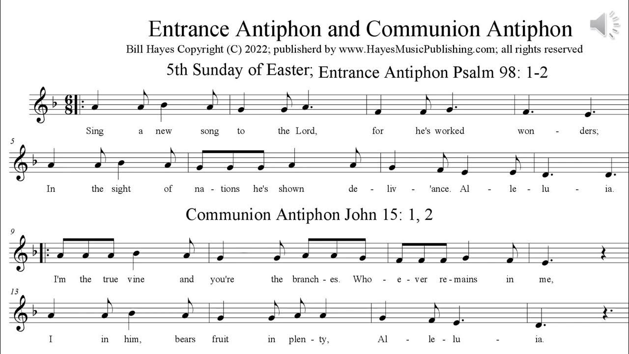 Antiphons 5th Easter congregational version YouTube