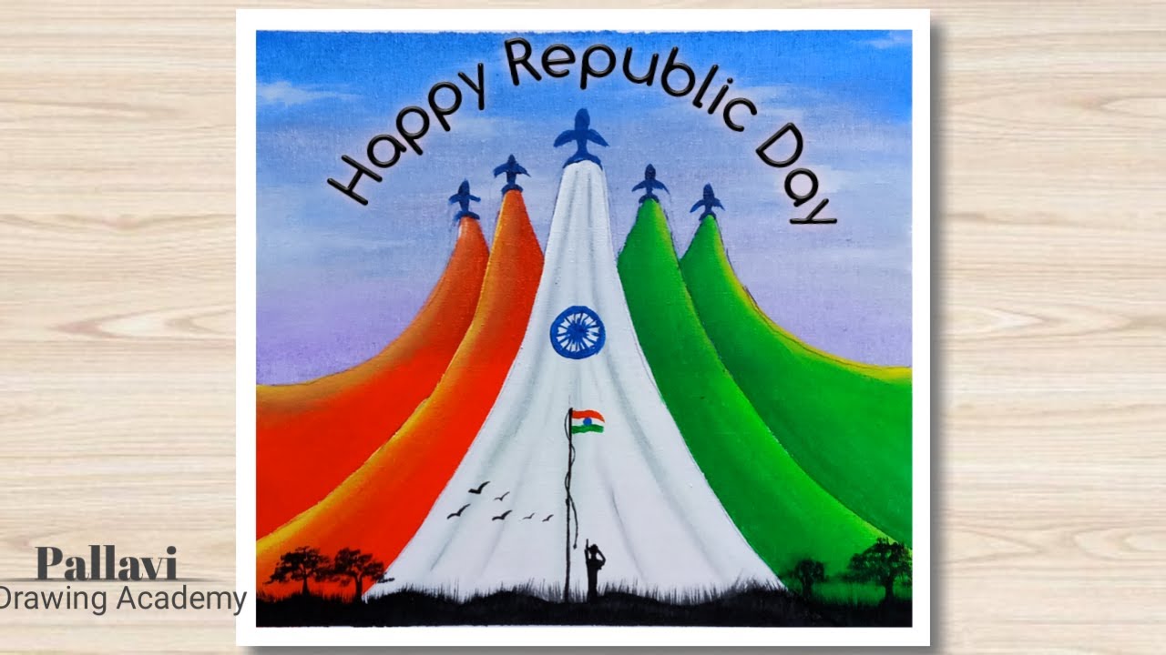 Republic Day special painting for beginners 26 January Drawing
