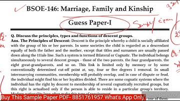 BSOE 146 Important Question Answer | BSOE 146 Guess paper pdf 2024 | BSOE 146 English sample paper