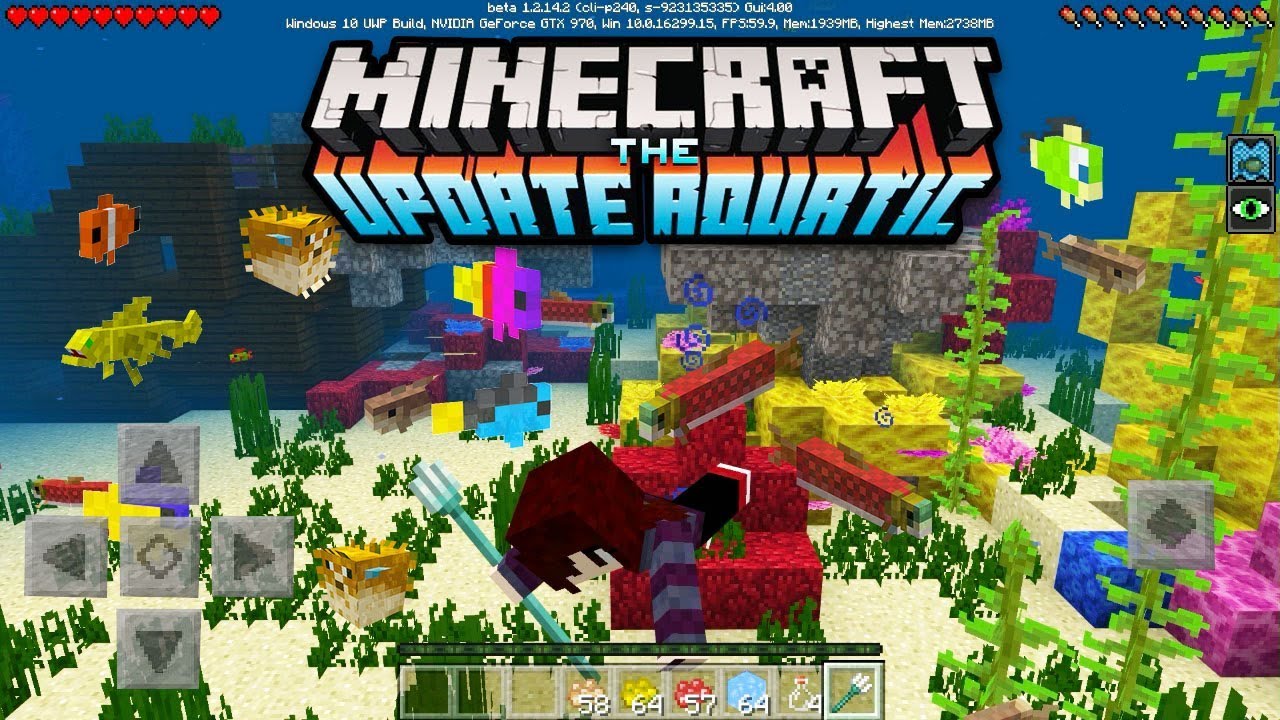 SAIU! NOVA ATUALIZAÇÃO UPDATE AQUATICO NO MINECRAFT POCKET EDITION ! 1. ...