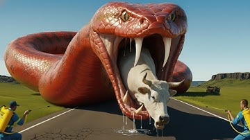 Heroic Rescue Team Saves Innocent Cow from Ferocious Giant Python’s Brutal Attack