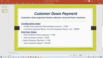 Class 50 # Customer Down Payment # Call me @ +91 7416797921 For SAP FICO online training
