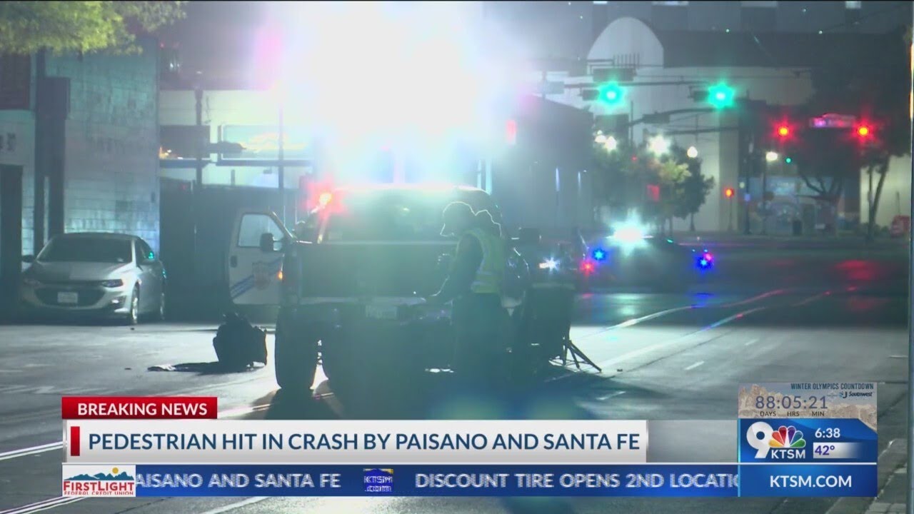 Pedestrian hit in crash in Downtown El Paso - YouTube