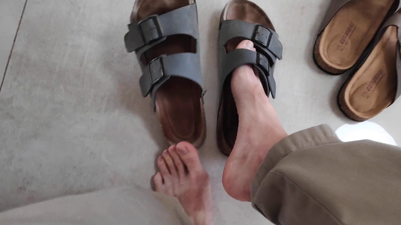 2019  Men's Leather Clogs Slippers High Quality Soft Cork Two Buckle Slides Footwear For Men