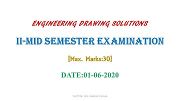 KITSW (MSE-II) ENGINEERING DRAWING QUESTION PAPER WITH SOLUTIONS (01/06/2020)