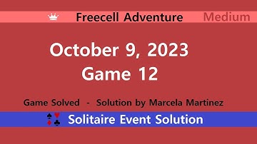 FreeCell Adventure Game #12 | October 9, 2023 Event | Medium